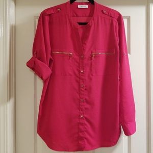 Hot Pink Long Sleeve Top